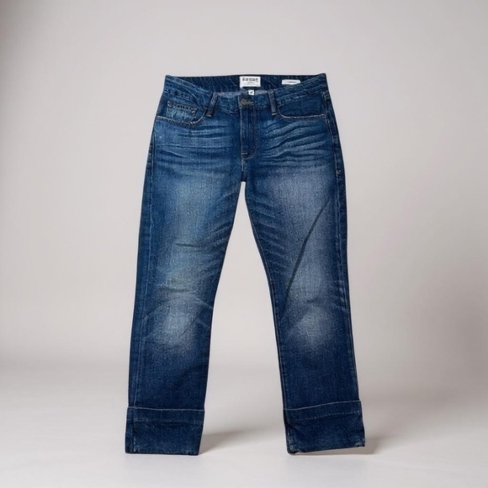Frame Le Grand Garçon Mid Rise Straight Cuff Jeans
